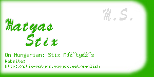 matyas stix business card